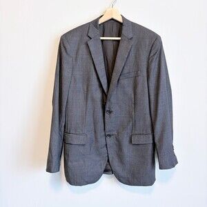 Theory Blazer Wool Sport Coat Jacket Two Button Business Formal Gray Men 42R